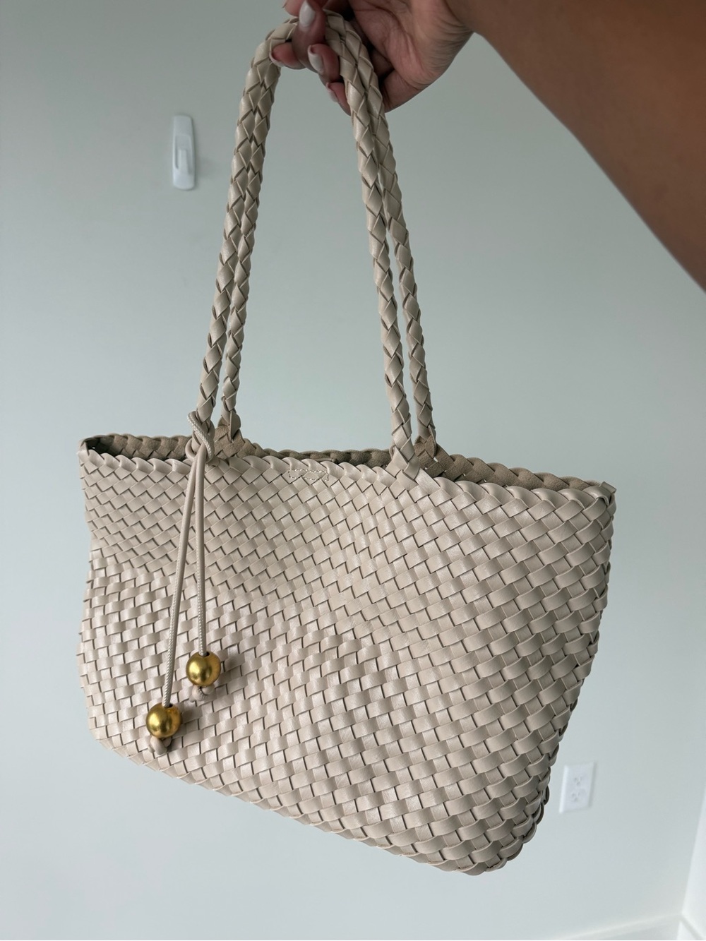 Anthropologie calla Woven Tote Bag in Light Beige - Stylish Everyday Carry